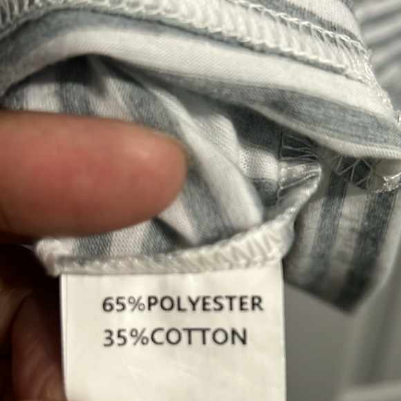 UVN Womens Gray White Striped Mini Dress - Tie Waist - Short Sleeve - Size XXL - Picture 8 of 8